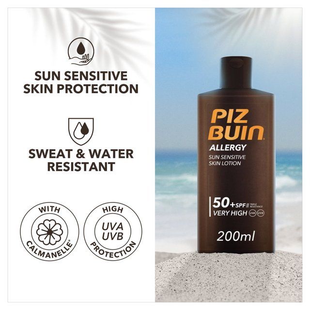 Piz Buin Allergy Sensitive SPF 50 Sun Lotion   200ml