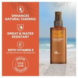 Piz Buin Tan &amp;amp; Protect SPF 15 Sunscreen Spray Tan Accelerating Oil   150ml