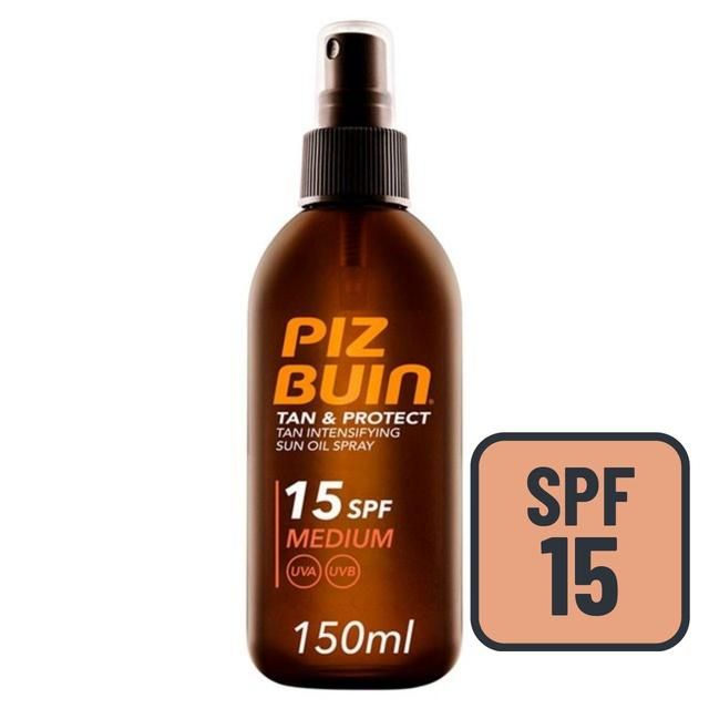 Piz Buin Tan &amp;amp; Protect SPF 15 Sunscreen Spray Tan Accelerating Oil   150ml