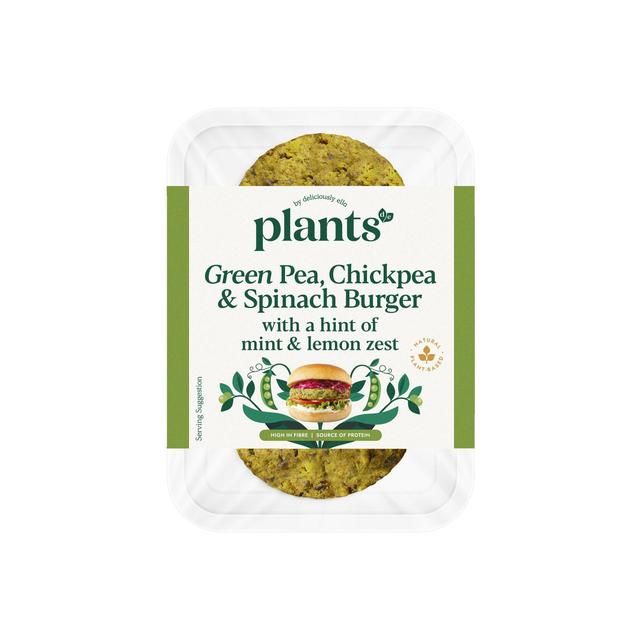 Plants by Deliciously Ella Pea &amp;amp; Spinach Burger   2 x 100g