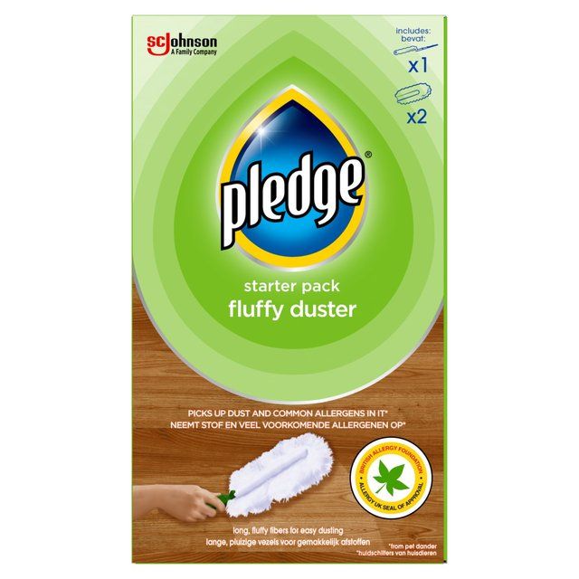 Pledge Dust It Fluffy Duster Starter Pack 1 Handle &amp;amp; 2 Refills
