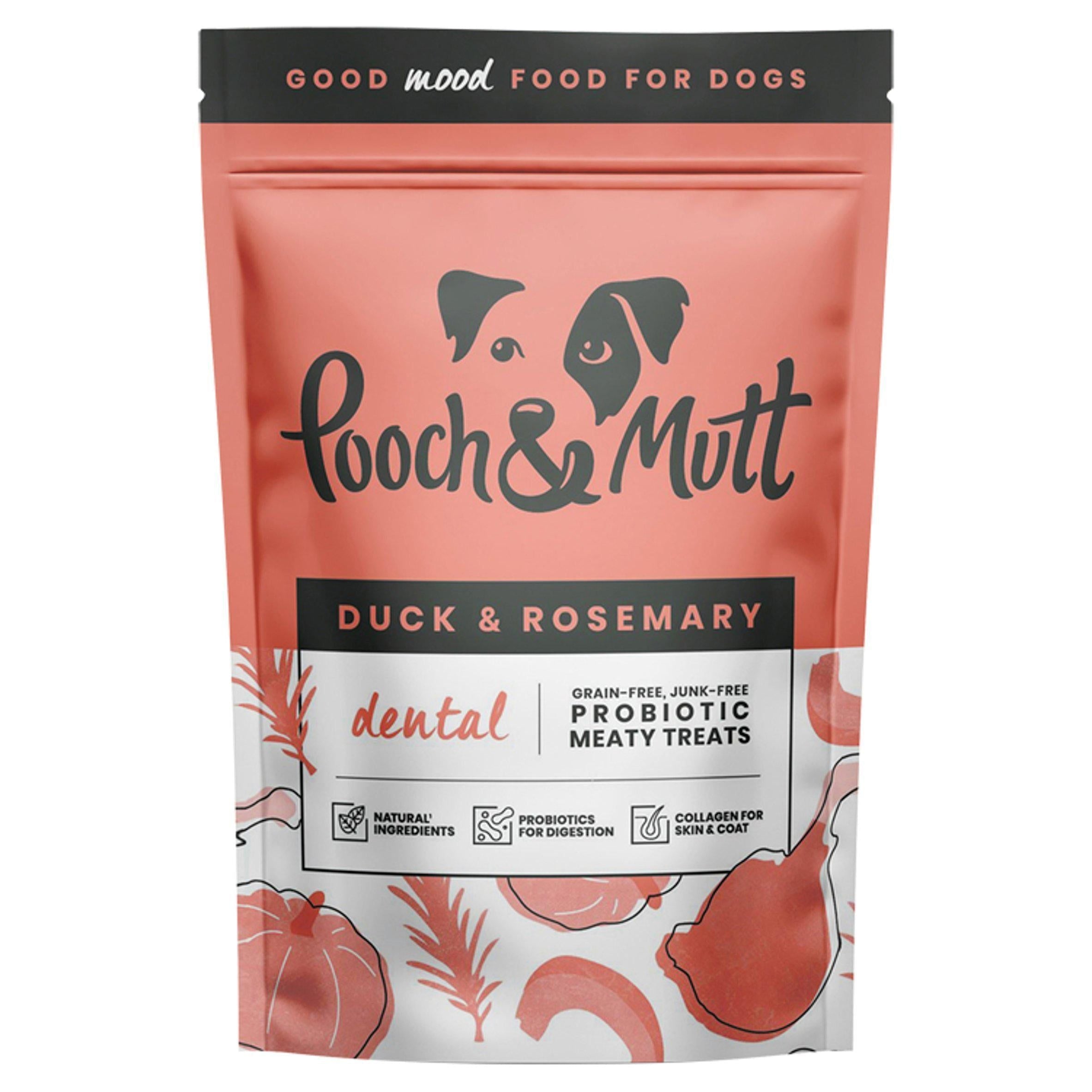 Pooch &amp;amp; Mutt Duck &amp;amp; Rosemary Probiotic Meaty Treats for Dental Health 120g