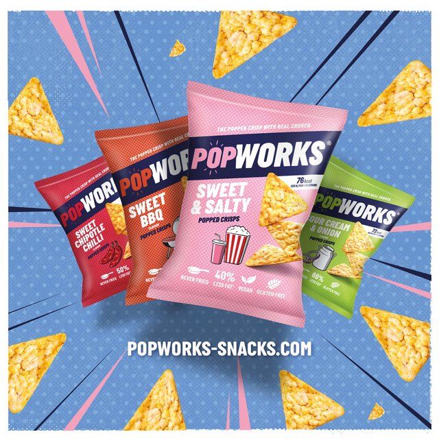PopWorks Sour Cream &amp;amp; Onion Popped Crisps Sharing Bag   85g