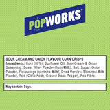 PopWorks Sour Cream &amp;amp; Onion Popped Crisps Sharing Bag   85g