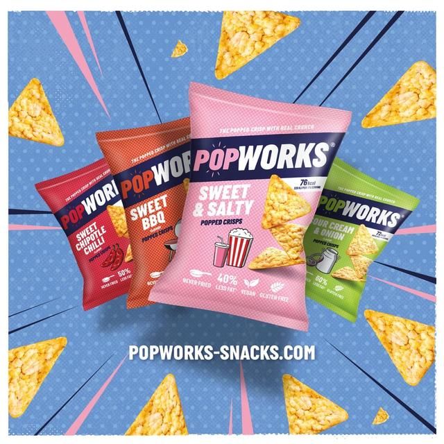 Popworks Sweet BBQ Popped Crisps Sharing Bag   85g