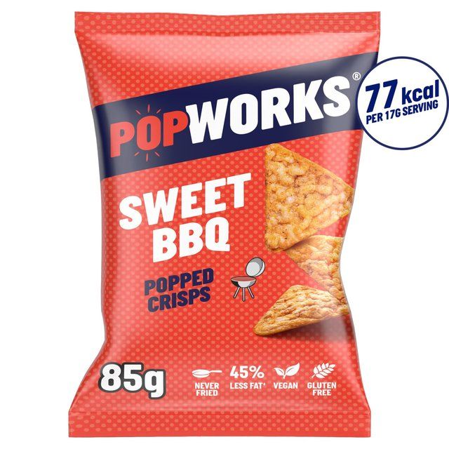 Popworks Sweet BBQ Popped Crisps Sharing Bag   85g