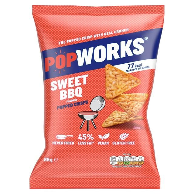 Popworks Sweet BBQ Popped Crisps Sharing Bag   85g