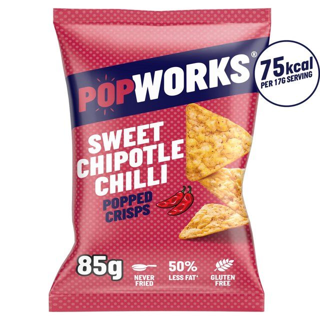 PopWorks Sweet Chipotle Chilli Popped Crisps Sharing Bag   85g