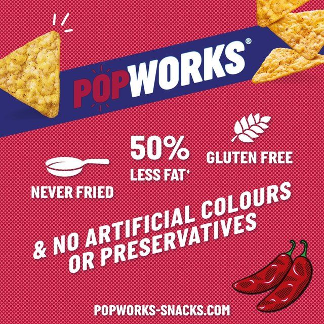 PopWorks Sweet Chipotle Chilli Popped Crisps Sharing Bag   85g