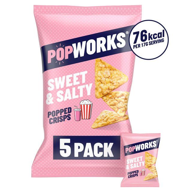 Popworks Sweet &amp;amp; Salty Multipack Popped Crisps   5 per pack