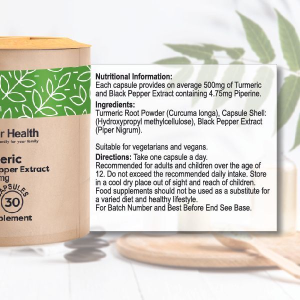 Power Health Turmeric 500mg &amp;amp; Black Pepper Capsules - 30s