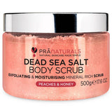 PraNaturals Dead Sea Salt Body Scrub 500g - Peach &amp;amp; Honey