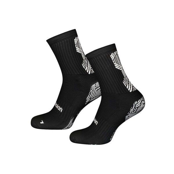 Precision Adult 0 Gripped Anti-Slip Sports Socks (9-12) Black/White / 1EA