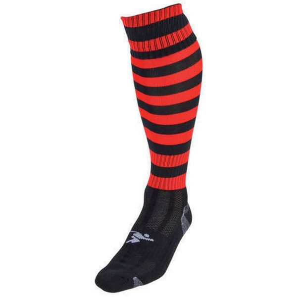 Precision Adult Pro Hooped Football Socks (7-12) Black/Red / 1EA
