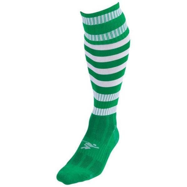 Precision Adult Pro Hooped Football Socks (7-12) Green/White / 100.0EA