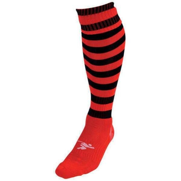 Precision Adult Pro Hooped Football Socks (7-12) Red/Black / 0.10EA