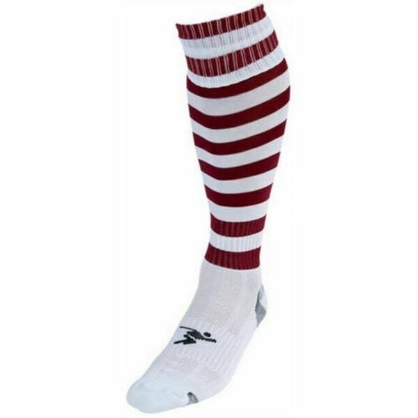 Precision Adult Pro Hooped Football Socks (7-12) White/Maroon / 1EA