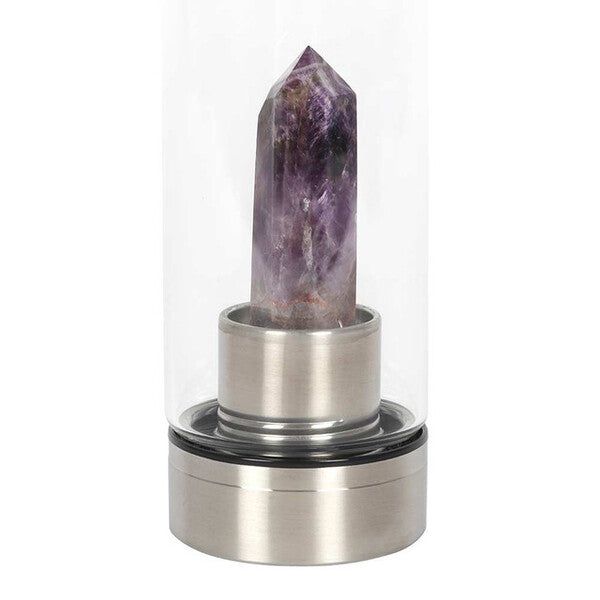 Prezzybox Amethyst Calming Glass Water Bottle