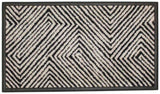 Primeur Abstract Black &amp;amp; White Cut Pile Doormat - 45x75cm