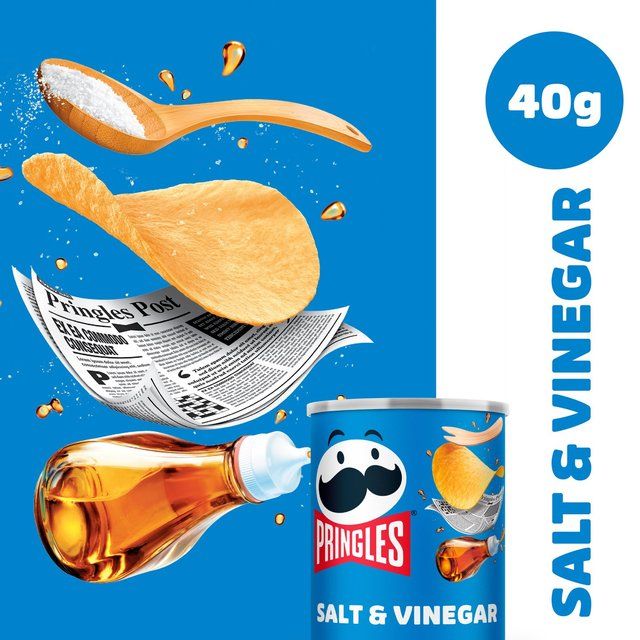 Pringles Salt &amp;amp; Vinegar Crisps Can   40g