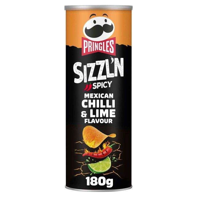 Pringles Sizzl'n Chilli &amp;amp; Lime Sharing Crisps   180g