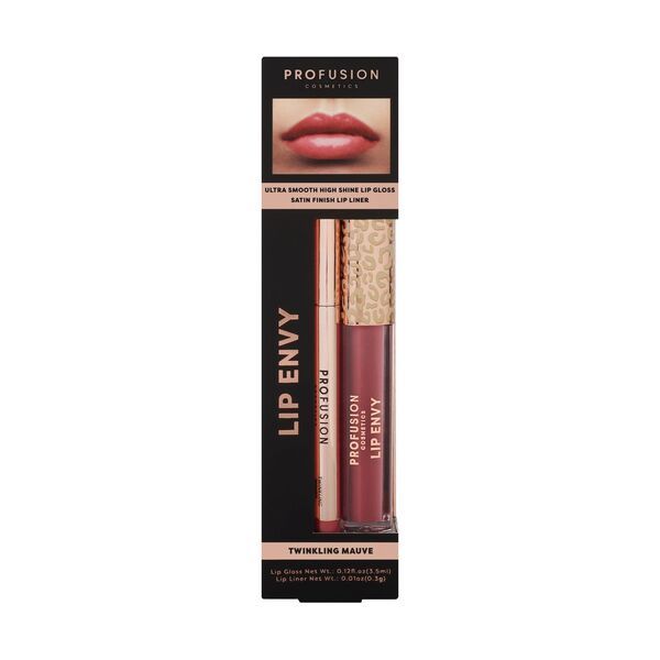 Profusion Cosmetics Lip Envy Gloss &amp;amp; Liner |Crystal Clear Twinkling Mauve