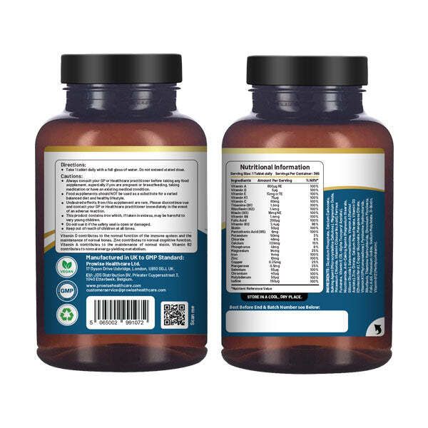 Prowise A-Z Multivitamins &amp;amp; Minerals l 365 Vegan Tablets