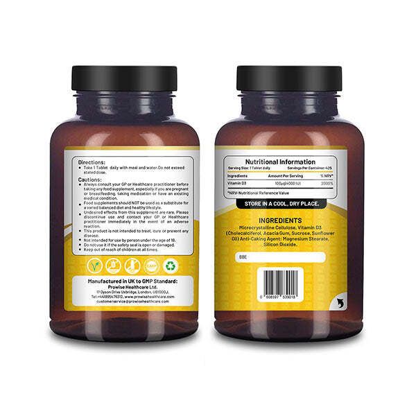 Prowise Vitamin D3 4000 IU High Strength I 425 Tablets
