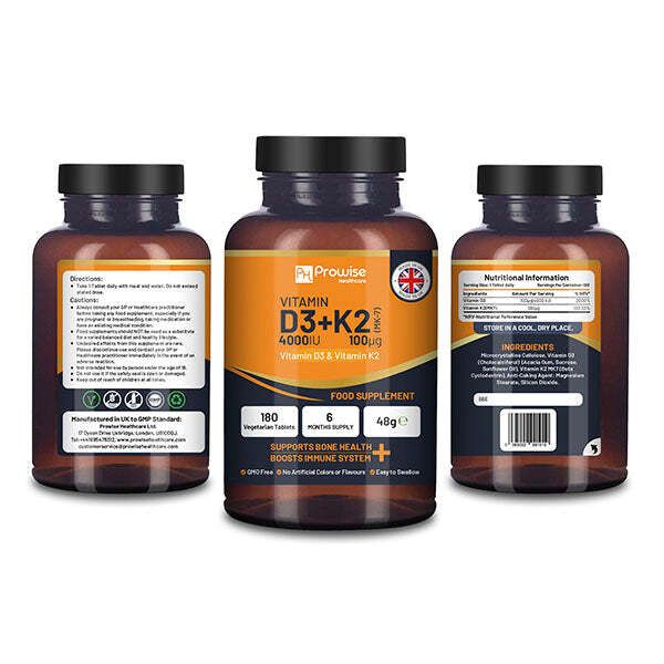 Prowise Vitamin D3 4000IU &amp;amp; K2 MK7 100&amp;micro;g 180 Tablets
