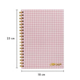 Pukka Pad - Carpe Diem B5 Spiral Hardcover Notebook Pink Check