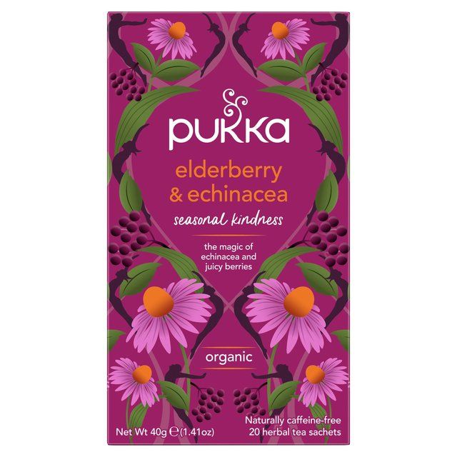 Pukka Tea Herbs Elderberry &amp;amp; Echinacea with Elderflower Tea Bags   20 per pack