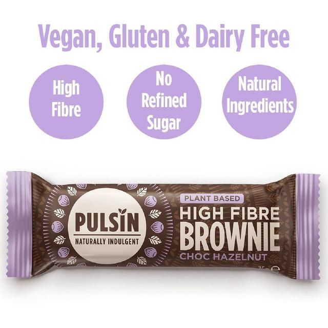 Pulsin Choc Hazelnut Vegan High Fibre Brownie Multipack   4 x 35g