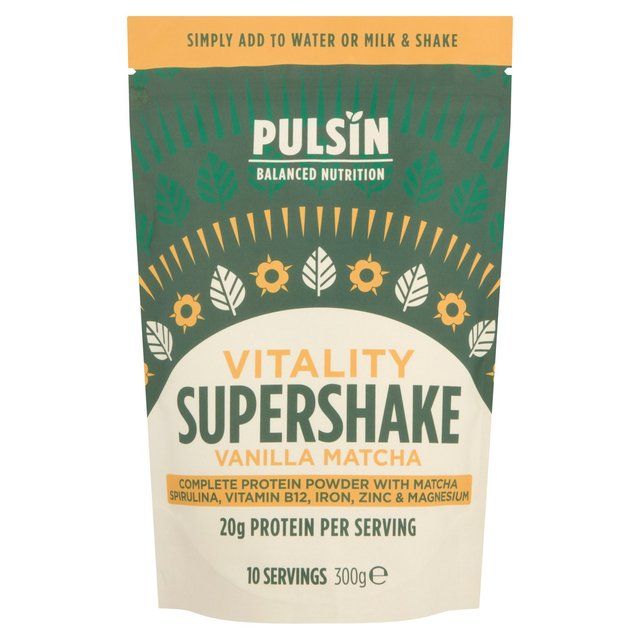 Pulsin Vitality Vanilla Matcha Supershake Protein Powder    300g