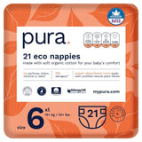 Pura Eco Nappies Size 6 (15kg+)    21 per pack