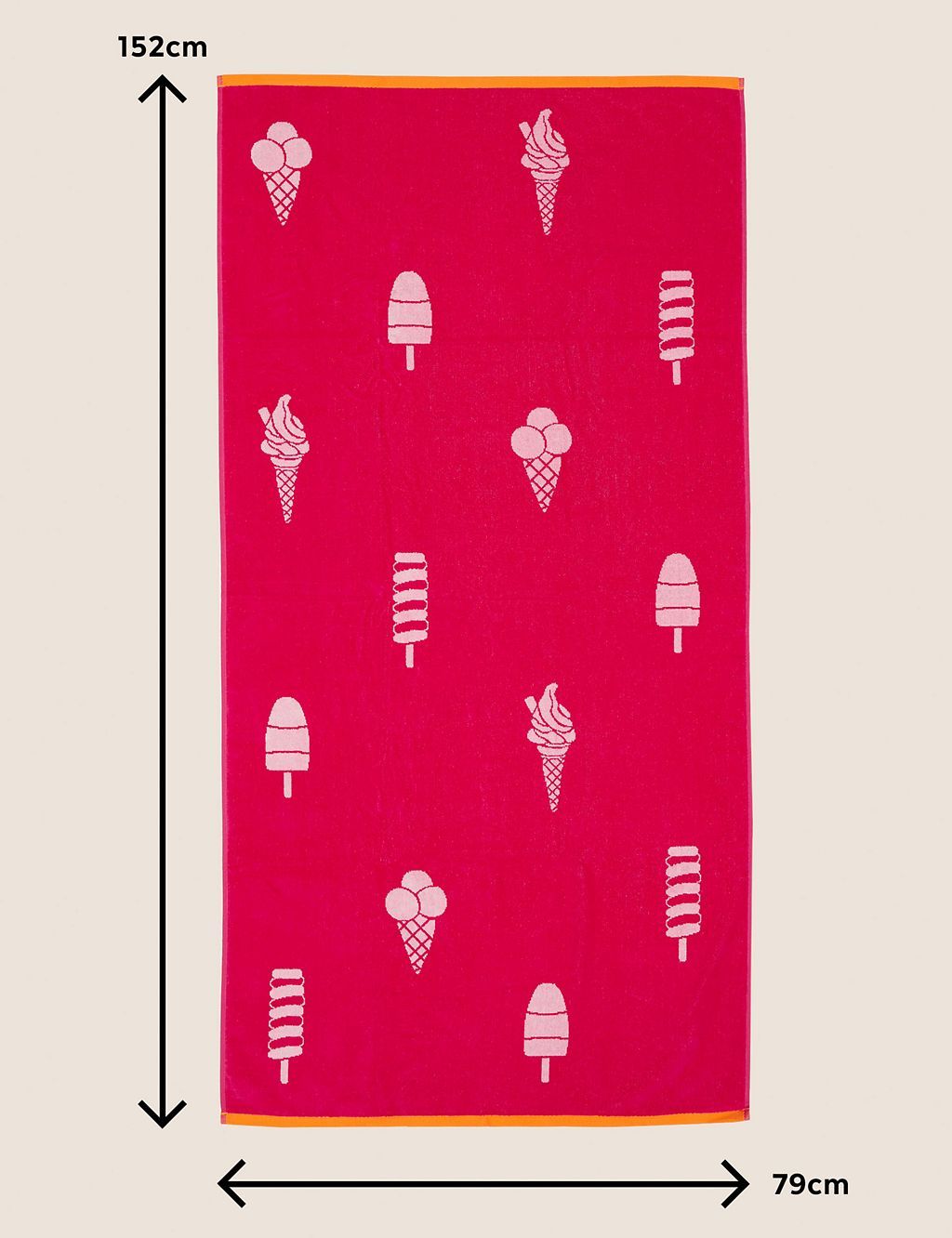 Pure Cotton Ice Cream Beach Towel