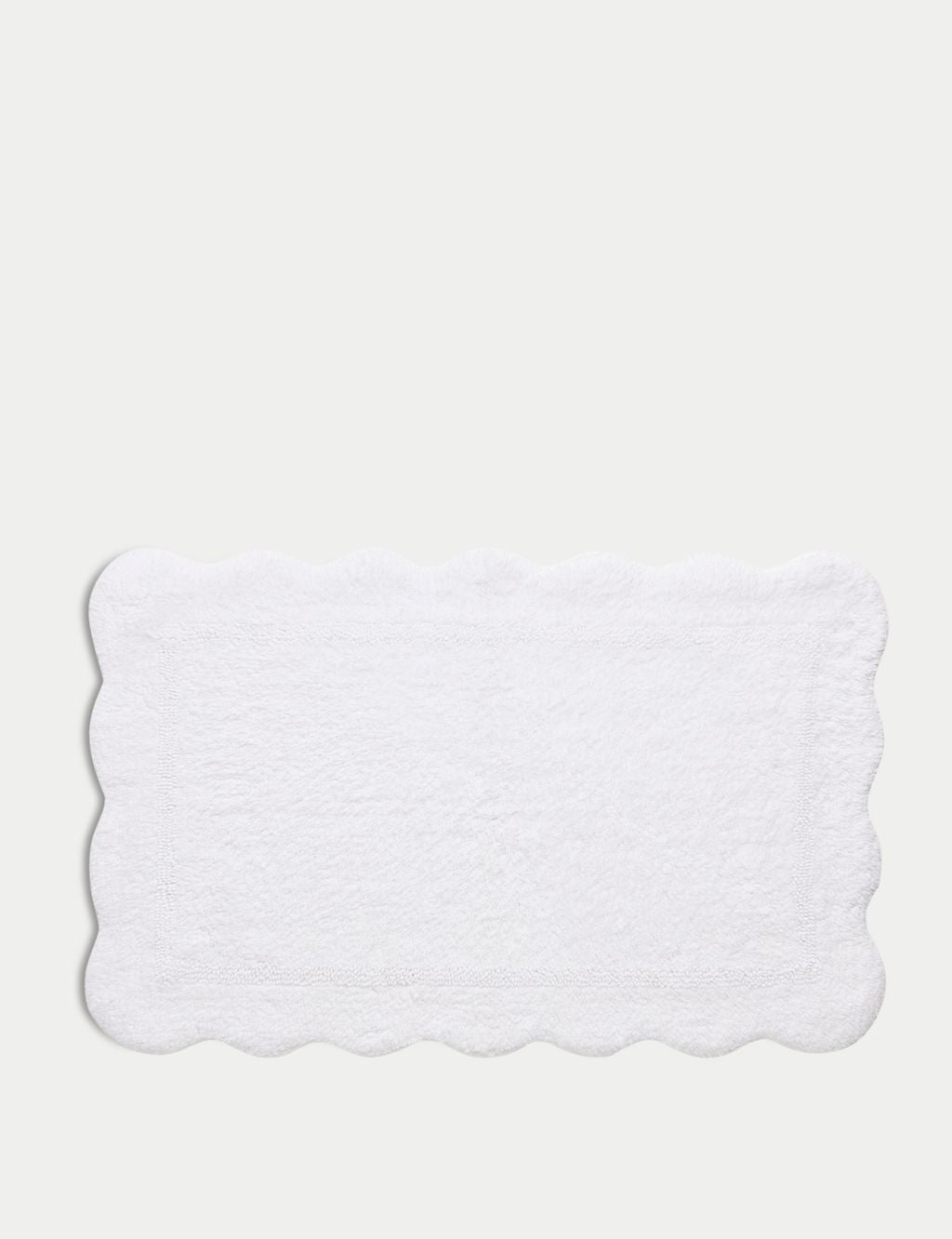 Pure Cotton Scalloped Bath Mat