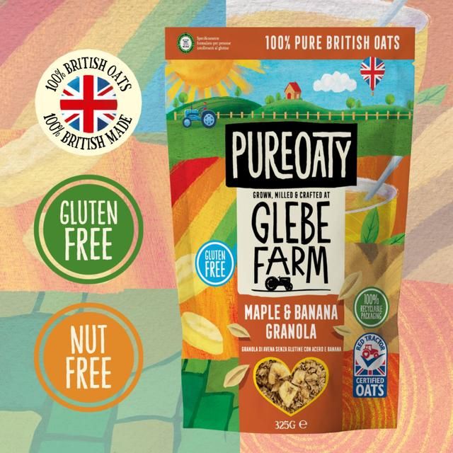 Pure Oaty Glebe Farm Gluten Free Maple &amp;amp; Banana Oat Granola   325g