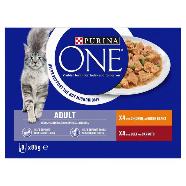 Purina One Mini Fillets Chicken &amp;amp; Beef Wet Cat Food   8 x 85g