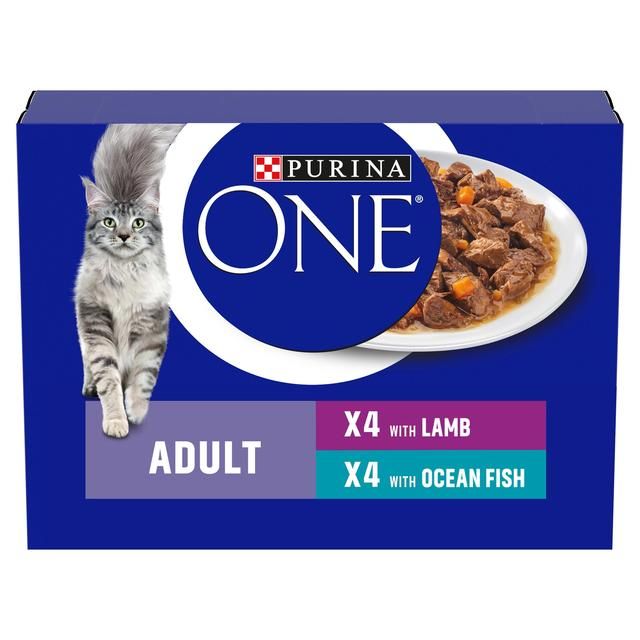 Purina One Mini Fillets Ocean Fish and Lamb Wet Cat Food   8 x 85g