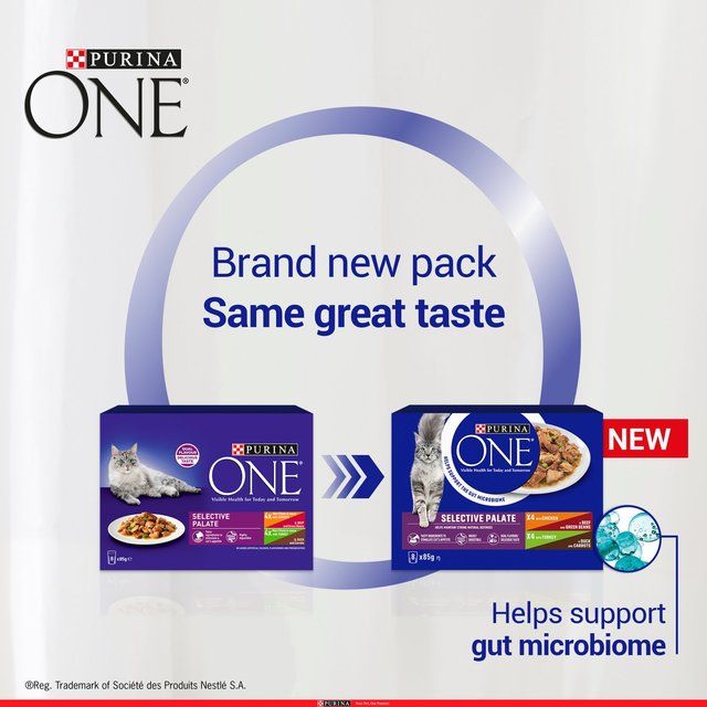 Purina One Mini Fillets Selective Palate Wet Cat Food   8 x 85g