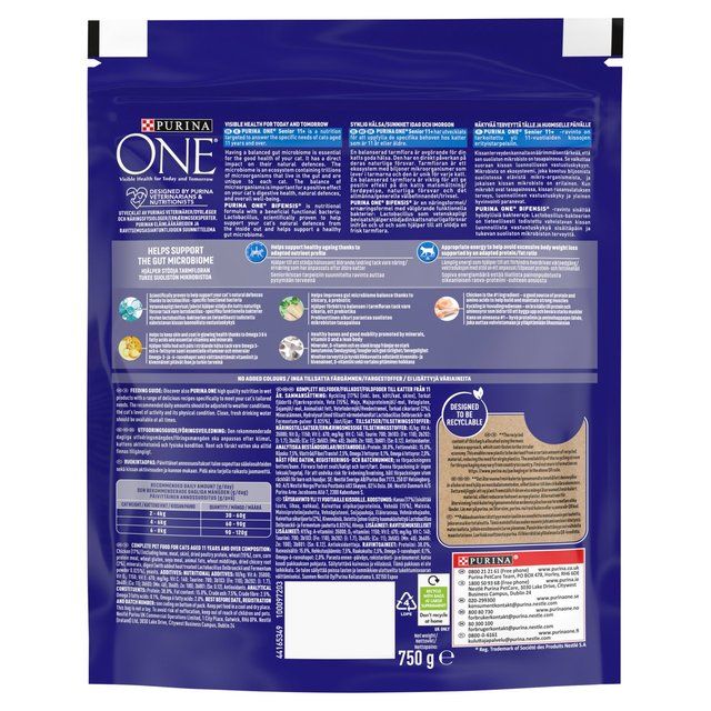 Purina One Senior 11+ Chicken Dry Cat Food   750g