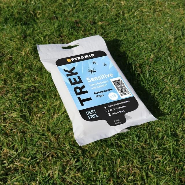 Pyramid Trek Sensitive Biodegradable Insect Repellent Wipes   15 per pack