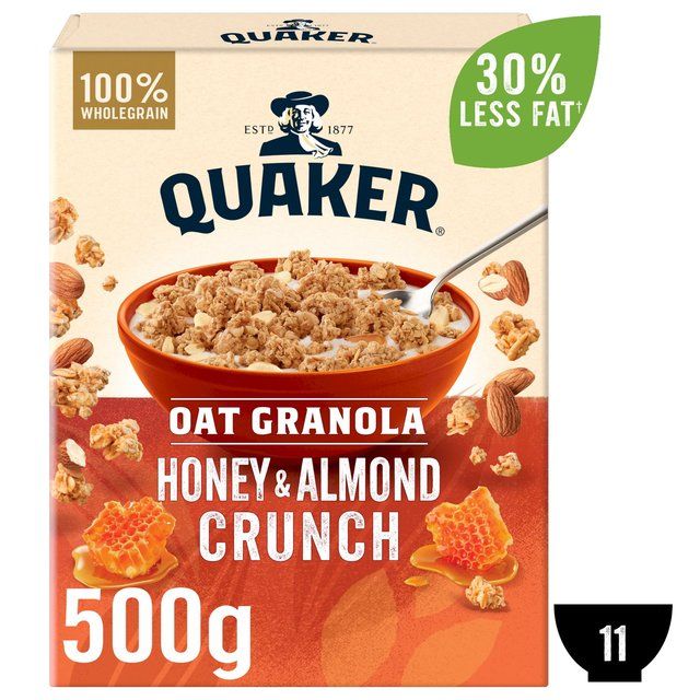 Quaker Oat Granola Honey &amp;amp; Almond Cereal   500g
