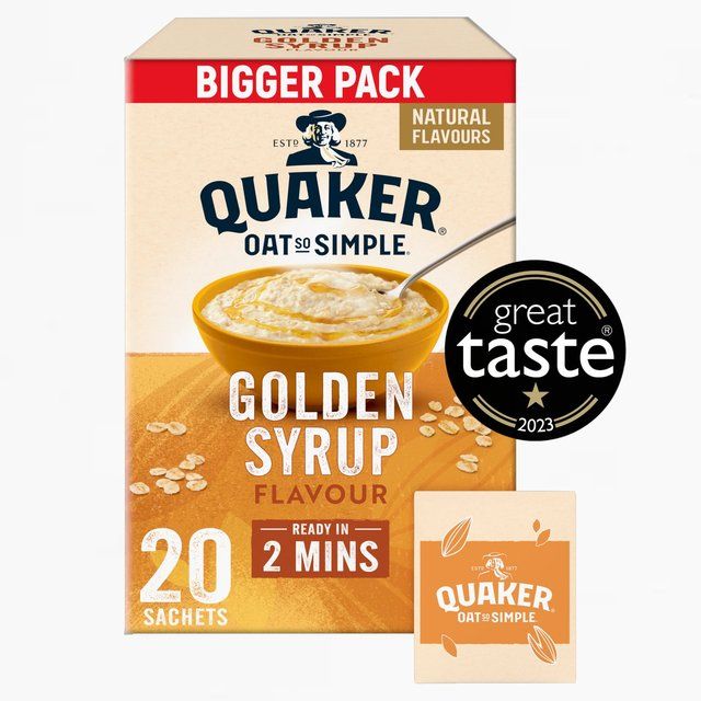 Quaker Oat So Simple Family Pack Golden Syrup Porridge Sachets Cereal   20 per pack