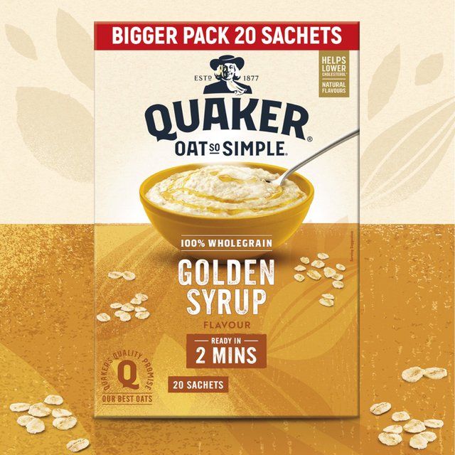 Quaker Oat So Simple Family Pack Golden Syrup Porridge Sachets Cereal   20 per pack