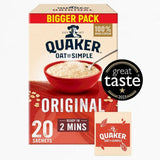 Quaker Oat So Simple Family Pack Original Porridge Sachets Cereal   20 per pack