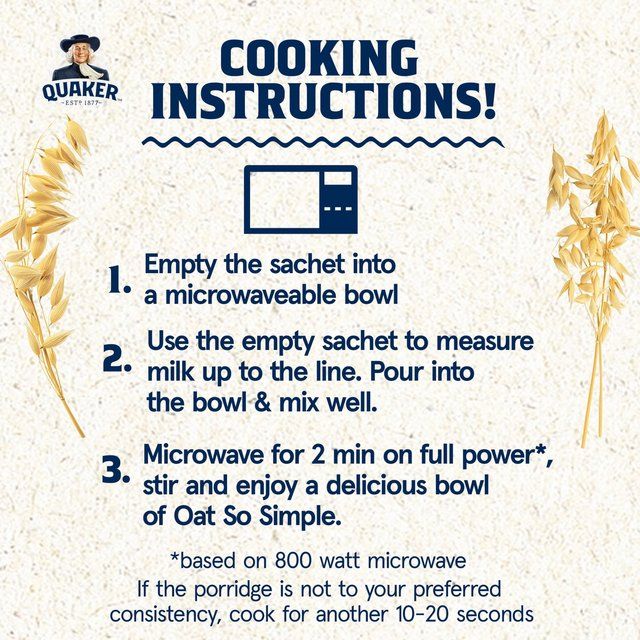 Quaker Oat So Simple Original Porridge Sachets Cereal   10 per pack