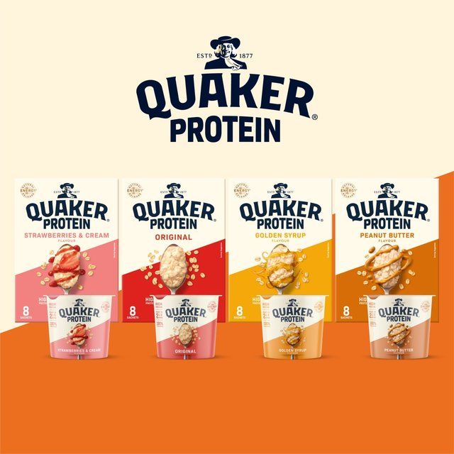 Quaker Oat So Simple Protein Peanut Butter Porridge Sachets Cereal   8 x 1 per pack