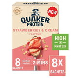 Quaker Oat So Simple Protein Strawberries &amp;amp; Cream Porridge Sachets Cereal   8 x 1 per pack