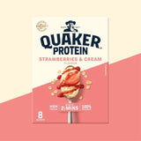 Quaker Oat So Simple Protein Strawberries &amp;amp; Cream Porridge Sachets Cereal   8 x 1 per pack